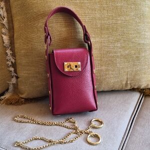 Anna Paola Red Leather Bag